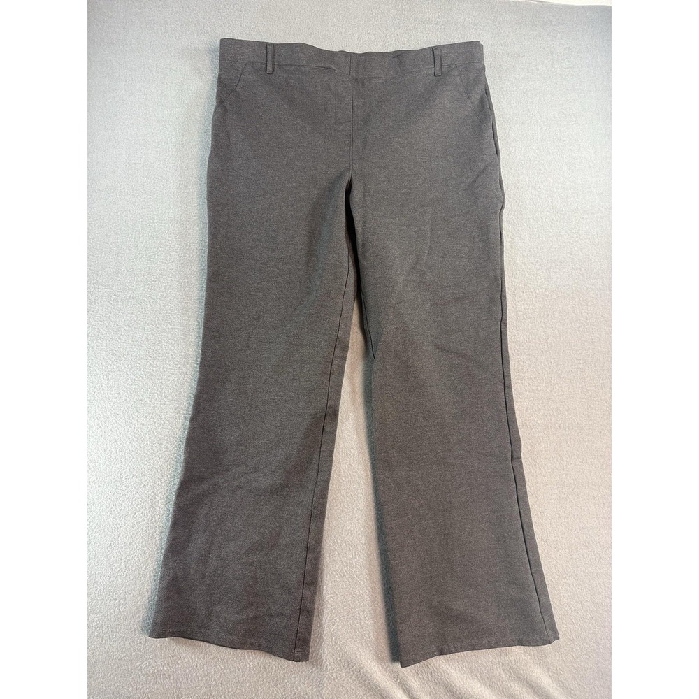 Quince Pants Womens XL Gray Ponte Pull On Straight Leg Stretch Dress Office
